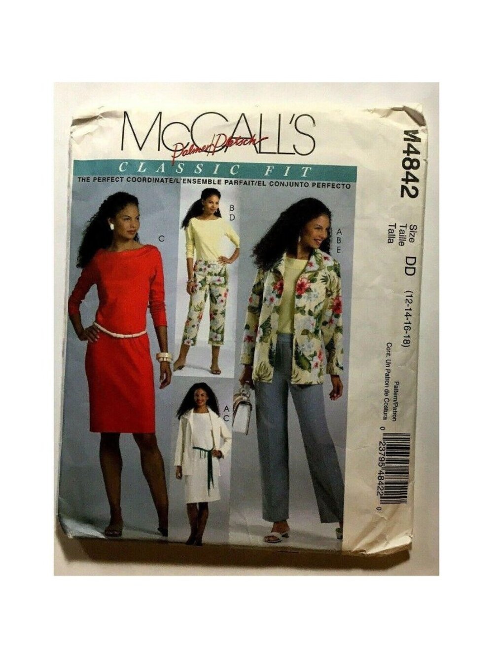 Vintage Sewing Pattern McCalls M4842 Women Coordinates Jacket Top Dress Sz 12-18
